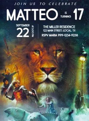 The Chronicles of Narnia Birthday Invitation | Editable Movie-Themed Template