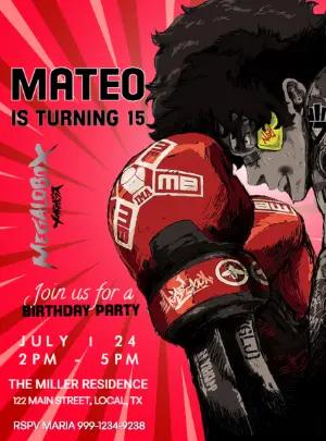 Anime Megalobox Birthday Invitation | Editable Template for Teens