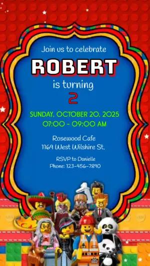 Animated LEGO Birthday Invitation Video Template