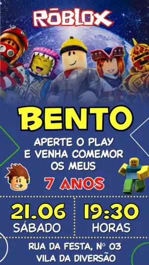 Convite de Aniversário Roblox Menino para Editar Online