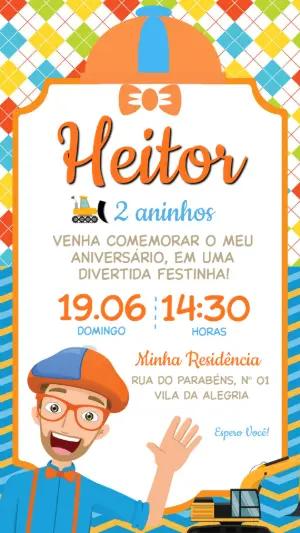 Convite de Aniversário Blippi Editável