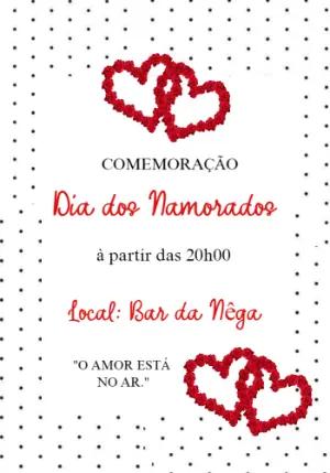 Convite Dia dos Namorados Romântico com Rosas para Editar