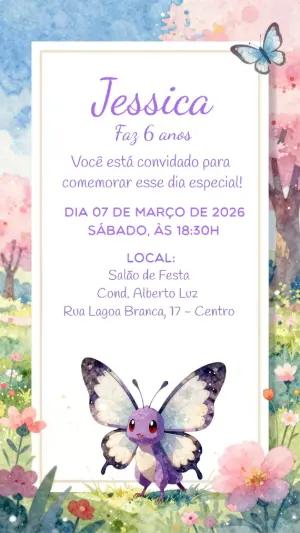 Convite Digital Aniversário Infantil Venomoth
