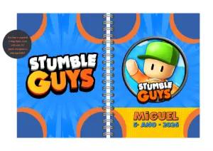 Capa de Agenda Stumble Guys com Personagens para Editar Online