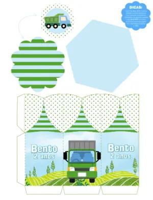 Centro de Mesa Caminhão para Festa Infantil | Modelo Editável