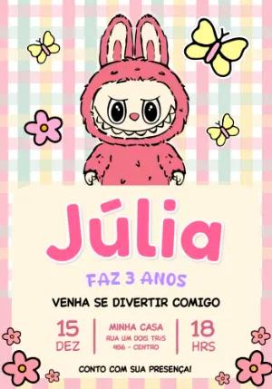 Convite de Aniversário Labubus para Editar