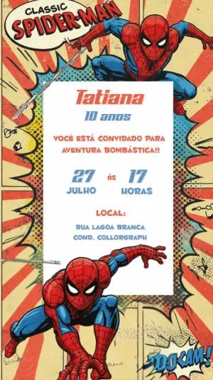 Convite de Aniversário Homem-Aranha Clássico para Editar Online