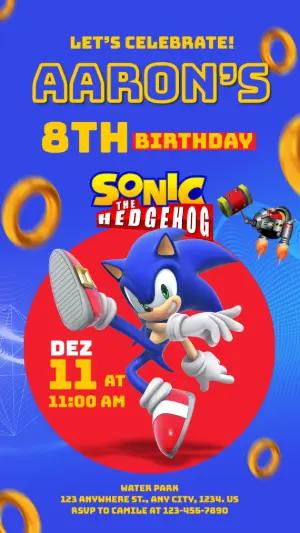 Sonic the Hedgehog Birthday Invitation to Edit Online