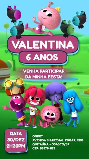 Convite de Aniversário Jelly Jamm Rosa para Editar Online