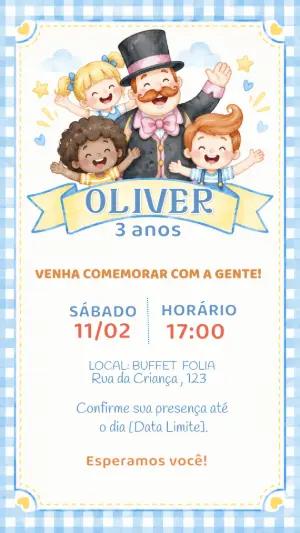 Convite de Aniversário Mundo Bita para Editar Online