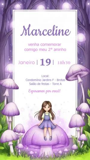 Convite de Aniversário Jardim Encantado para Editar Online