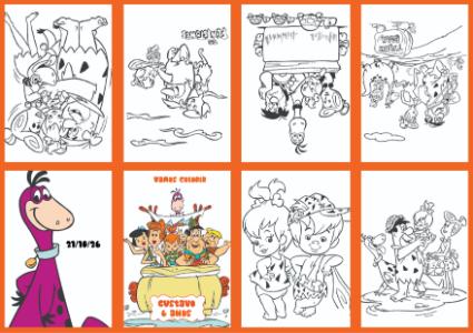Livrinho de Colorir Os Flintstones Editável para Lembrancinha