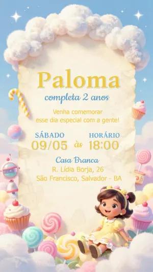 Convite de Aniversário Infantil Doceria Mágica Editável