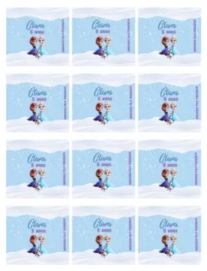 Adesivo para Bala Personalizada Frozen Editável para Lembrancinha