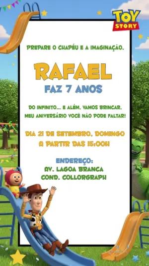 Convite Aniversário Toy Story com Personagens para Editar