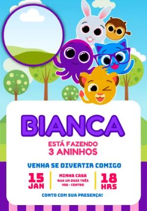 Convite de Aniversário Infantil Bolofofos para Editar Online