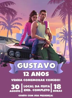 Convite de Aniversário GTA 6