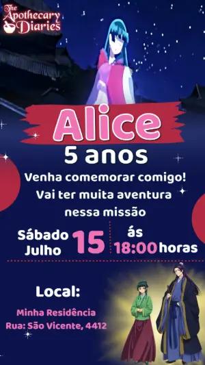 Convite Animado Diários de uma Apotecária para Editar
