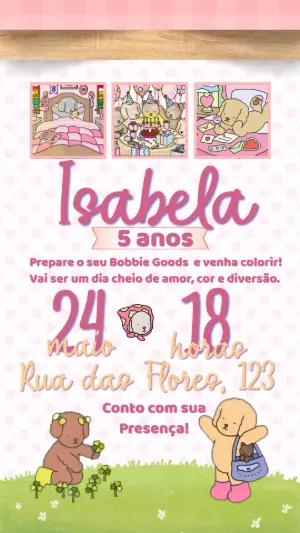 Convite de Aniversário Bobbie Goods Editável com Cachorrinhos