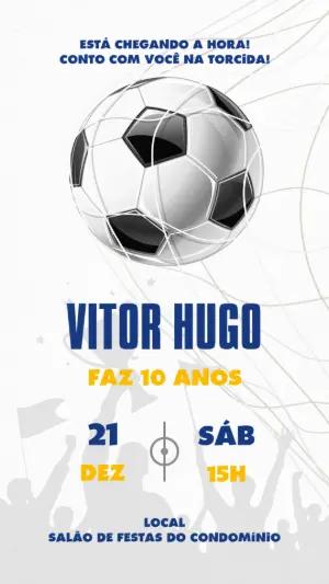 Convite de Aniversário Futebol Editável Online para Imprimir