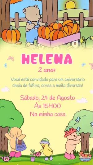 Convite Animado Aniversário Fazendinha Fofa para Editar