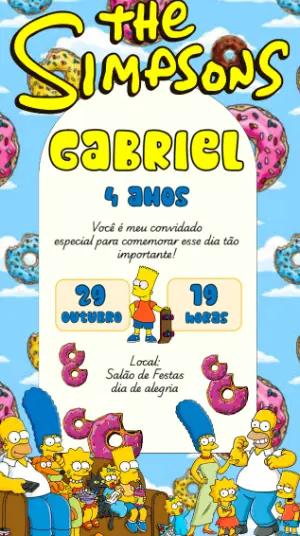 Convite de Aniversário Simpsons para Editar Online