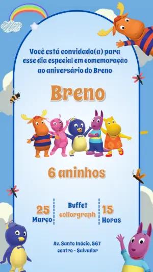 Convite de Aniversário Backyardigans para Editar Online