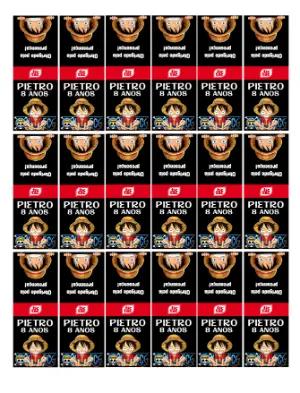 Rótulo para Tic Tac One Piece Aniversário Infantil Editável