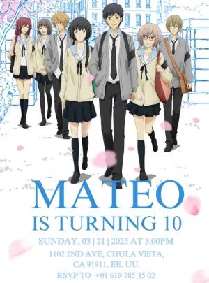 ReLIFE Anime Birthday Party Invitation - Editable Digital Template