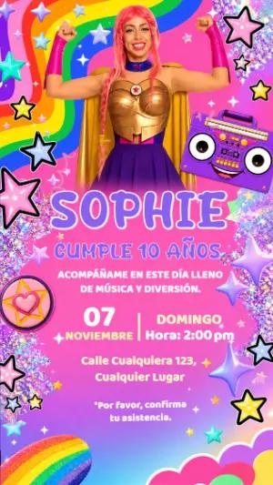 Invitación de Cumpleaños Luli Pampín Modelo Editable