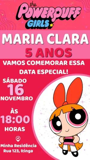 Convite Animado Aniversário Florzinha para Editar Online