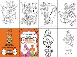 Livro de Colorir Aniversário Pedrita Flintstones para Editar