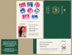 Convite de Aniversário Passaporte Coreia do Sul para Editar