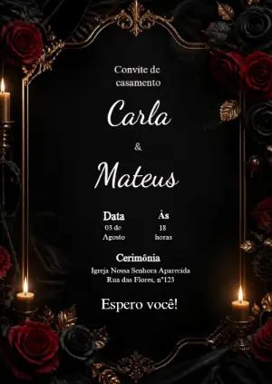 Convite de Casamento Gótico Romântico Editável