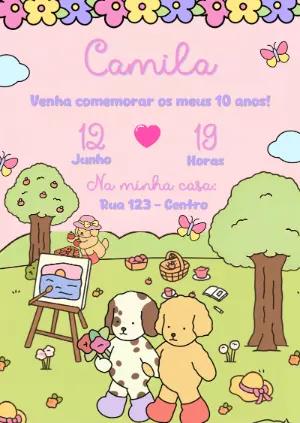 Convite de Aniversário Infantil Bobbie Goods para Editar