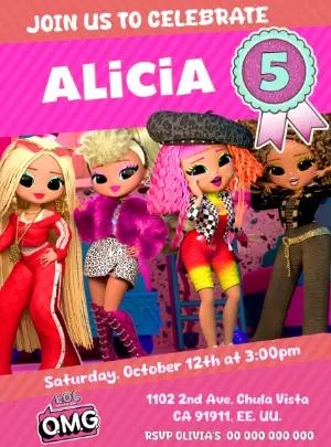 L.O.L. O.M.G. Birthday Invitation to Edit Online