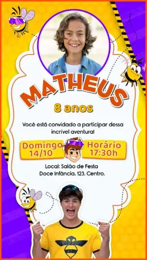 Convite Aniversário Natan por Aí para Editar Online
