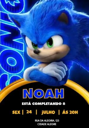Convite de Aniversário Sonic para Editar Online e Imprimir