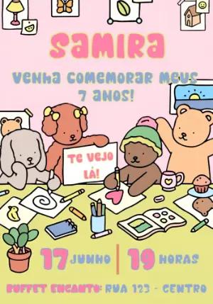 Convite Aniversário Bobbie Goods para Editar