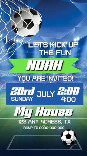 Editable Soccer Birthday Invitation Template