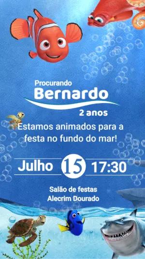 Convite de Aniversário Procurando Nemo para Editar Online