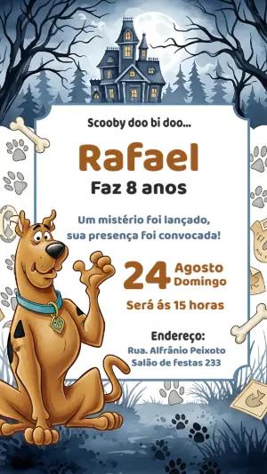 Convite de Aniversário Scooby Doo Editável para Enviar