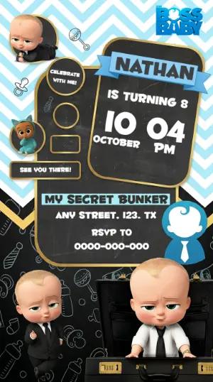Editable Boss Baby Birthday Party Invitation Template
