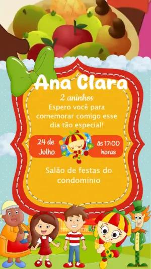 Convite Animado Sítio do Pica Pau Amarelo para Editar Online