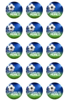 Tag Redonda Futebol Aniversário para Editar e Imprimir