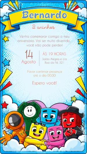 Convite de Aniversário Turma do Problems Editável