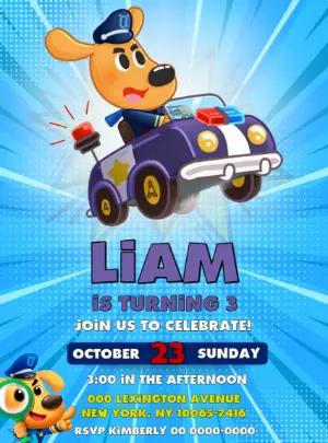 Police Dog Birthday Invitation Editable Online