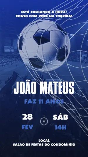 Convite Aniversário Futebol Moderno para Editar Online