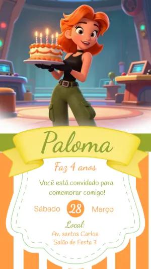 Convite de Aniversário Espiã Secreta Modelo Editável