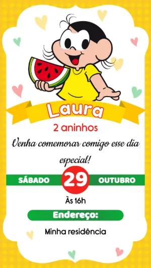 Convite de Aniversário Magali para Editar Online